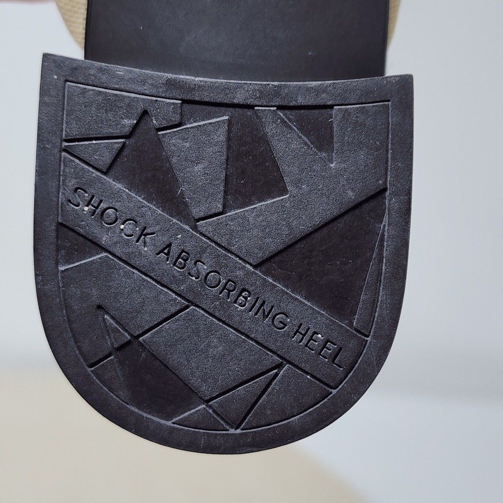 Munro Slide Sandals 8.5 M Wom Beige Mesh Open Toe Block Heel Mule Shoes Minimal - Picture 12 of 13